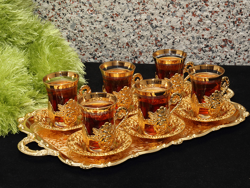Gray Color Tea Set For Six
